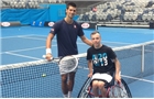 Djokovic enjoys practice session with Lapthorne
